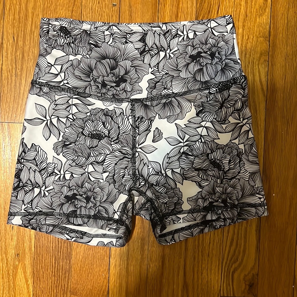 Floral workout booty shorts